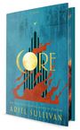 „CORE“, „A NOVEL“, „New York Times Bestselling Author of Conform“, „ARIEL SULLIVAN“. Blaues Cover, rotes Flammenmotiv.