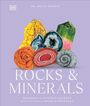 „ROCKS & MINERALS“ von Dr. Devin Dennie. Verschiedene farbige Mineralillustrationen auf lila Hintergrund.