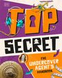 „TOP SECRET: THE UNDERCOVER AGENT'S HANDBOOK“ in farbenfroher, dynamischer Schrift mit Spionage-Elementen.