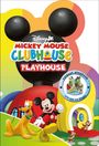 Texte: "Mickey Mouse Clubhouse Playhouse", "Foldout playbook with lift the flaps". Zeigt Mickey, Pluto und Clubhaus.