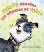 Oben „PERLA'S NUMBERS / LOS NÚMEROS DE PERLA“. Illustration eines fröhlichen Hundes mit Halsband und Stern.