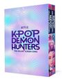 Texte: "Netflix", "KPOP DEMON HUNTERS", "THE DELUXE SCREEN COMIC".  
Illustration mit holografischem Effekt und zwei Buchrücken.