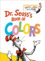 "Dr. Seuss's Book of Colors" steht in bunten Buchstaben. Darunter eine Zeichnung einer katzenartigen Figur mit rot-weißem Hut.