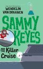 Buchtitel: "Sammy Keyes and the Killer Cruise". Illustration: Mädchen auf Kreuzfahrtschiff, Chemiekolben in der Ecke.