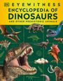 Text: "Eyewitness Encyclopedia of Dinosaurs and Other Prehistoric Animals". Illustration mit diversen Dinosauriern.