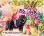 "Magic Mr. Pickles" in bunten Buchstaben. Zwei Kinder, eines auf einem Pony, umgeben von einer fantasievollen, bunten Umgebung.