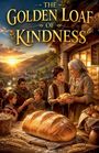 Text: "The Golden Loaf of Kindness" und "Give Share Bless". Illustration: Menschen teilen Brot bei Sonnenuntergang.