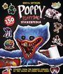 "Poppy Playtime Stickerpedia" mit „über 150 Stickers“ und verschiedenen bunten Monsterfiguren, zentrales blaues Monster.