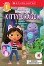 Level 1 Reader, Gabby's Dollhouse, Kitty Dragon. Ein Mädchen mit Katzenohren und bunter Drache. Warnerung vor kleinen Teilen.