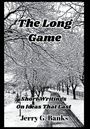 "The Long Game" - Short Writings On Ideas That Last. Winterliche Szene mit schneebedeckten Bäumen entlang eines Weges.
