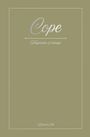 „Cope: Fragments of change“ in eleganter Schrift auf olivgrünem Hintergrund, umrahmt von gestrichelten Linien.