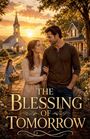 „The Blessing of Tomorrow“ in goldener Schrift. Ein Paar steht auf einem Weg, im Hintergrund Kirche und Mädchen mit Blumen.