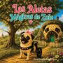 "Las Aletas Mágicas de Zoie" in verspielten Buchstaben. Ein Mops mit Rollstuhl vor einem Haus in Mopsform, umgeben von Natur.