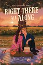Text: "Hometown Hunks Series", "Right There All Along", "Jenni Simonis".  
Eine Frau und ein Mann sitzen bei Sonnenuntergang auf einer Decke.