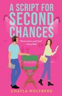„A Script for Second Chances“ – „Sweet and so much fun!“ – Jenny Slate. Zwei Menschen neben einem Regiestuhl.
