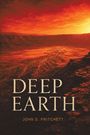 „Deep Earth“, John S. Pritchett, orange-rotes, raues, canyonartiges Gelände unter dramatischem Himmel.