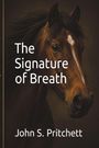 „The Signature of Breath“ von John S. Pritchett. Nahaufnahme eines braunen Pferdes mit weißer Zeichnung auf der Stirn.