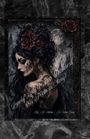 Text: "Lonely Lady of Such Darkness (A Poem in Story)" und "By: Jo Anna / Jo Ann Gray".  
Illustration: Frau mit schwarzen Haaren und roten Rosen.