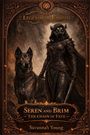 "Legends of Embrial," "Seren and Brim - The Chain of Fate," "Savannah Young." Illustration: Eine gerüstete Gestalt mit Wolf.