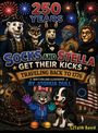 "250 Years Socks and Stella Get Their Kicks Traveling Back to 1776" 
Illustration von Tieren in historischen Kostümen.