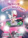 „The Story Of Oodles Bouffant“ steht über einem fröhlichen Pudel mit großer rosa Schleife und Schmuck, umgeben von Mikrofonen und Kameras.