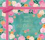 „2027 Calendar Gift Collection“ in eleganter Schrift, umrahmt von rosa und orangefarbenen Blumen auf türkisem Hintergrund.