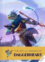"THE ART AND MAKING OF DAGGERHEART" und "FINAL COVER TO BE REVEALED" sind die Texte. Ein Frosch mit Rüstung und Speer in dynamischer Pose.