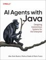 Text: "AI Agents with Java: Designing Autonomous Systems for the Enterprise". Ein Affe sitzt mit einem Stock auf einem Ast.
