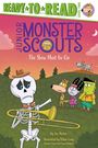 "Junior Monster Scouts: The Show Must Go On" ist der Titel. Illustration mit Skelett und Monstern vor Bäumen.