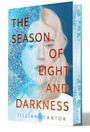 „THE SEASON OF LIGHT AND DARKNESS”, JILLIAN CANTOR. Eine stilisierte Frau, halb in Eis, halb in warmem Licht.
