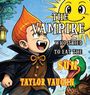 "The Vampire Who Tried to Eat the Sun" und "Taylor Vaughn". Eine Illustration mit Vampirkind und freundlicher Sonne.