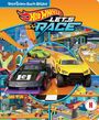 "Verrückte Such-Bilder", "Hot Wheels Let's Race". Illustration mit Rennwagen auf einer Rennstrecke.