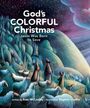 "God's COLORFUL Christmas: Jesus Was Born to Save." Illustration von Hügeln, Schafen und drei Hirten unter einem lila Sternenhimmel.