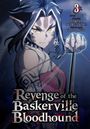 „Revenge of the Baskerville Bloodhound“, Illustration: Eine Figur mit spitzen Ohren und gelben Augen zieht einen Bogen.