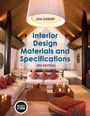 Text: "Lisa Godsey Interior Design Materials and Specifications 5th Edition Includes Studio." Wohnzimmer mit Sofas und Kissen.