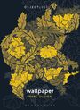 Die Texte „OBJECT LESSONS“, „wallpaper“, „MARC OLIVIER“. Illustration von gelben Blumen und Blättern auf dunklem Hintergrund.