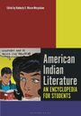 Text: Edited by Kimberly G. Wieser-Weryackwe. American Indian Literature: An Encyclopedia for Students. Illustration: Zwei Personen, Frau im Vordergrund denkt über Mann.