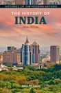 "The History of India", dritte Auflage von John McLeod. Skyline einer modernen Stadt bei Sonnenuntergang.