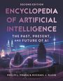 Zweite Ausgabe, Enzyklopädie der Künstlichen Intelligenz: Vergangenheit, Gegenwart und Zukunft der KI. Skyline einer Stadt.