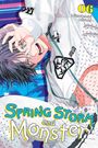 Text: "Spring Storm and Monster", "06", "Mitsubachi Miyuki". Illustration eines Mannes in weißer Kleidung mit Brille.