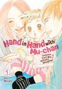 „Hand in Hand with Mu-chan, Lessons from My Autistic Daughter, 1, Rin Minato.“ Illustration: Drei lächelnde Personen, Baby mit Krone.