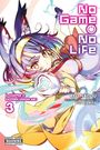 "No Game No Life" in pink Schrift. Kapitel 2, Eastern Union Arc. Darunter Figur mit bunten Haaren und auffälligen Hasenohren.