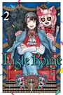 Text: "2", "リストルージュ", "Líst Rouge", "COVER NOT FINAL". Eine lächelnde Person mit einer großen Puppe im Hintergrund.