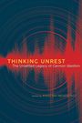 "Thinking Unrest: The Unsettled Legacy of German Idealism, edited by Kristina Mendicino." Design mit roten Schallwellen.