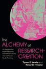 "The Alchemy of Research-Creation" von Tyson E. Lewis und Peter B. Hyland. Illustration eines alchemistischen Labors in Pink.