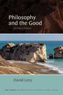 "Philosophy and the Good: On Plato's Philebus" von David Levy; Küstenlandschaft mit Felsen und blauem Meer.