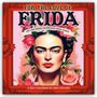 Texte: "FOR THE LOVE OF FRIDA", "ART AND WORDS INSPIRED BY FRIDA KAHLO", "A 2027 CALENDAR BY ANGI SULLINS". 

Illustration einer Frau mit Blumen im Haar.