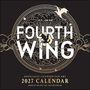 Text: „Fly... Or Die. Fourth Wing. 2027 Calendar.“ Illustration: Ein stilisierter Himmel mit Wolken und einem Vogel.