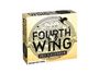"Fourth Wing", "2027 Calendar", "FLY...OR DIE", "DESIGN NOT FINAL". Kunstvolles Logo mit Wolken und fliegendem Vogel.