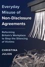 Texte "Everyday Misuse of Non-Disclosure Agreements" und "CHRISTINA JULIOS". Illustration: Aktenvernichter mit Papierschnipseln.